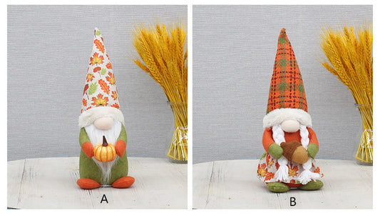 Harvest Thanksgiving Decoration Supplies Rudolf Doll Glowing Decoration Props