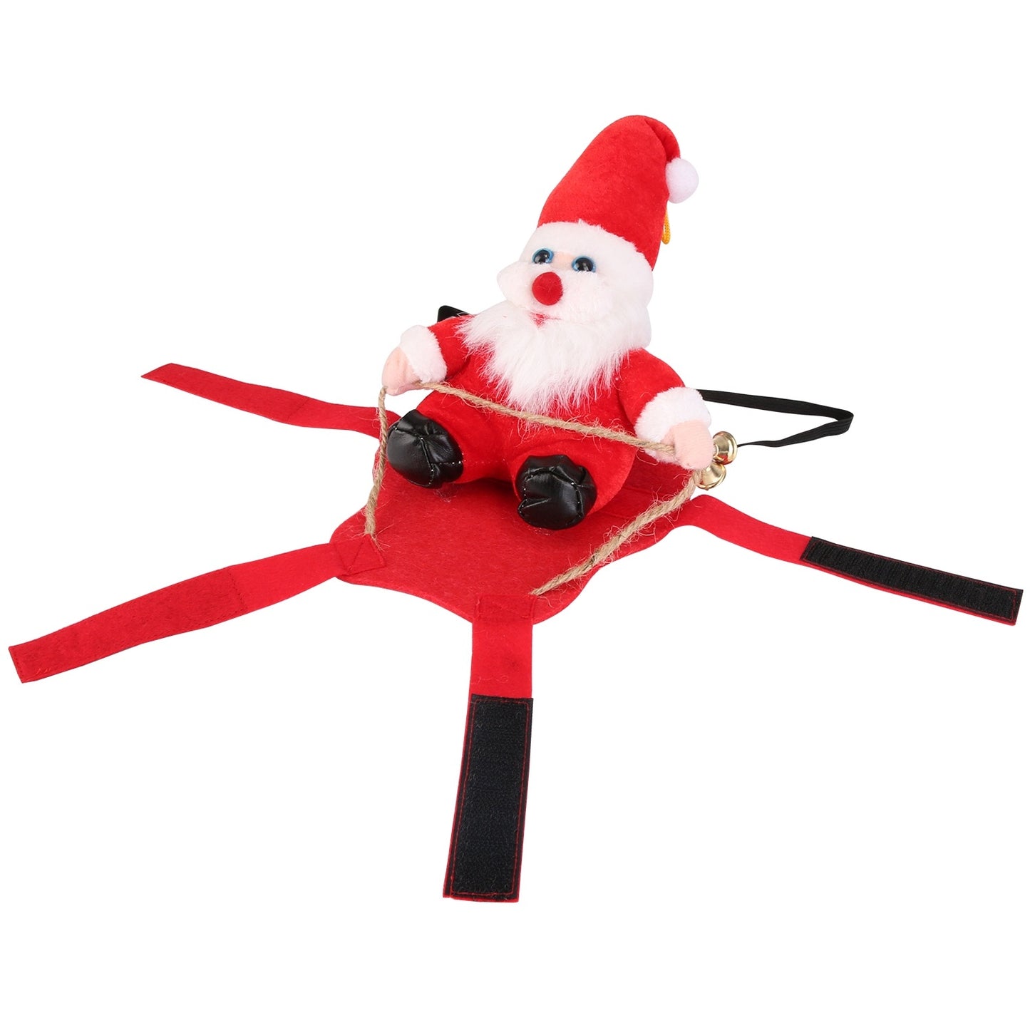 US Local S-M-L-XL Options -- 1Pc Pet Christmas Costumes Red Winter Coat For Dog Riding Santa Claus With Bell Clothes New Year Outfit Cosplay Costumes Party Dress Up For Cats