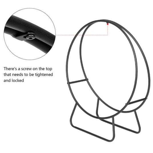 US Local 24 Inch Round Indoor Outdoor Wrought Iron Fireplace Wood Stand