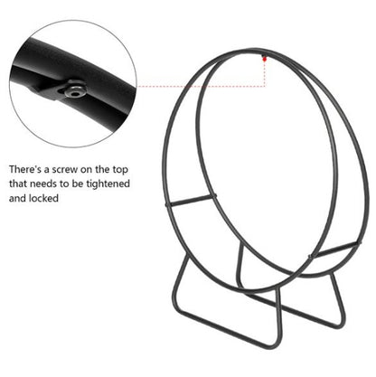 US Local 24 Inch Round Indoor Outdoor Wrought Iron Fireplace Wood Stand