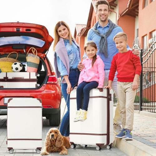 US Local Hardshell Luggage Sets 3 Pieces 20x24 Luggages And Cosmetic Case Spinner Suitcase With TSA Lock Lightweight