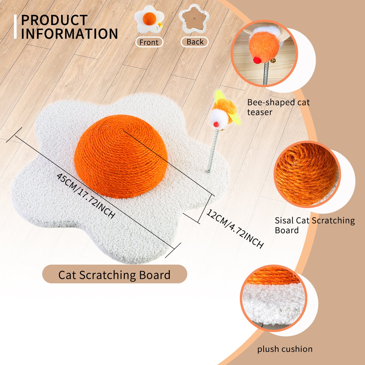 US Local Three-in-one Cat Scratcher, Space-saving Design, Durable Material, Comfortable Claw Grinding Experience, Multi-functional Integration To Meet The Daily Needs Of Cats