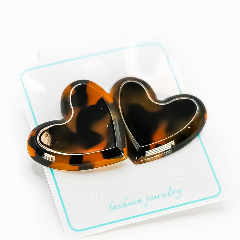 US Local Vintage Heart Earrings-1423