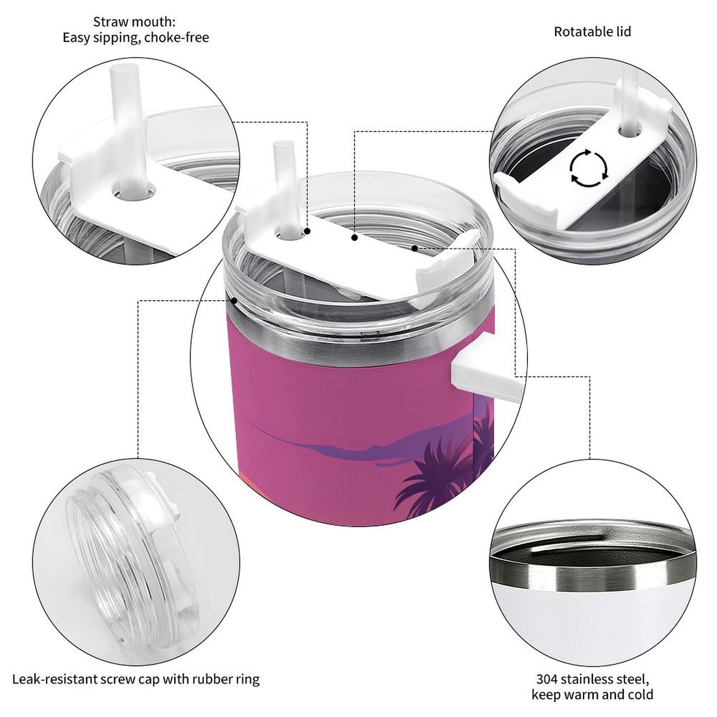 PHDT00535 POD US Local Tumbler 40oz Large Capacity Car Cup Island, Dusk