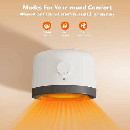 US Local 1Pc  Electric Space Heater Ceramic Heater Fan Heating Fan With 3 Modes 3S Fast Heating Tip-over Overheating Protection For Home Office Dormitry