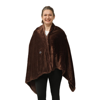 Warm Cover Cold-proof Warm Cloak Fleece-lined Keep Warm And Emit Heat Shawl