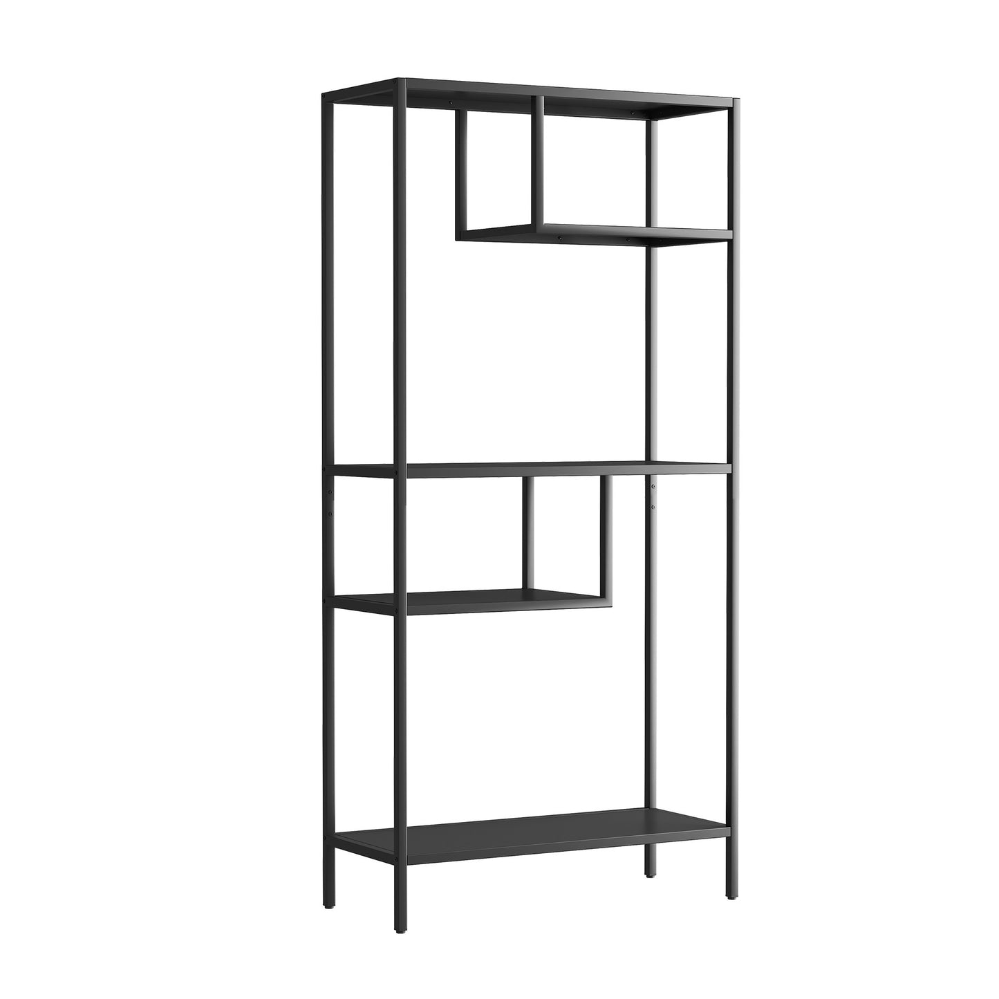 US Local Modern Storage Shelf With 4 Compartments & Metal Legs, Freestanding Organizer,Book Shelves  Display Shelves For Living Room, Bedroom, Home Office