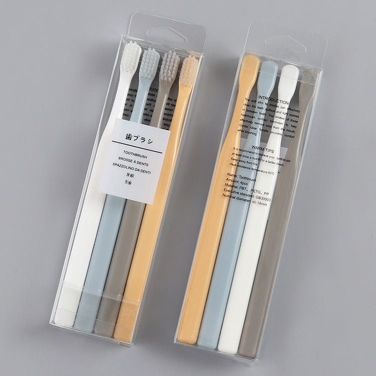 Macaron Small Head Toothbrush 4pcs Adult Soft Toothbrush