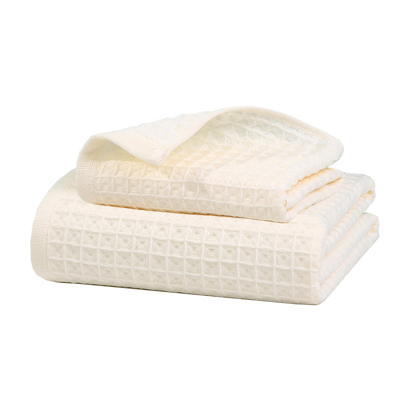 40s combed cotton Waffle face and bath towel set 2 pcs set FT