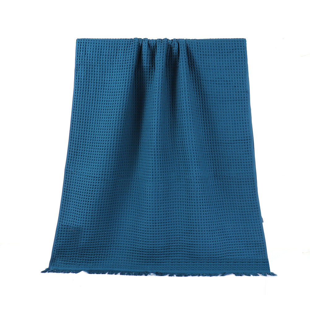 A Class 1/2/6 pcs 6 Color 40s combed cotton waffle bath towel with tassels FT