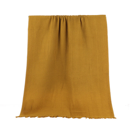 A Class 1/2/6 pcs 6 Color 40s combed cotton waffle bath towel with tassels FT