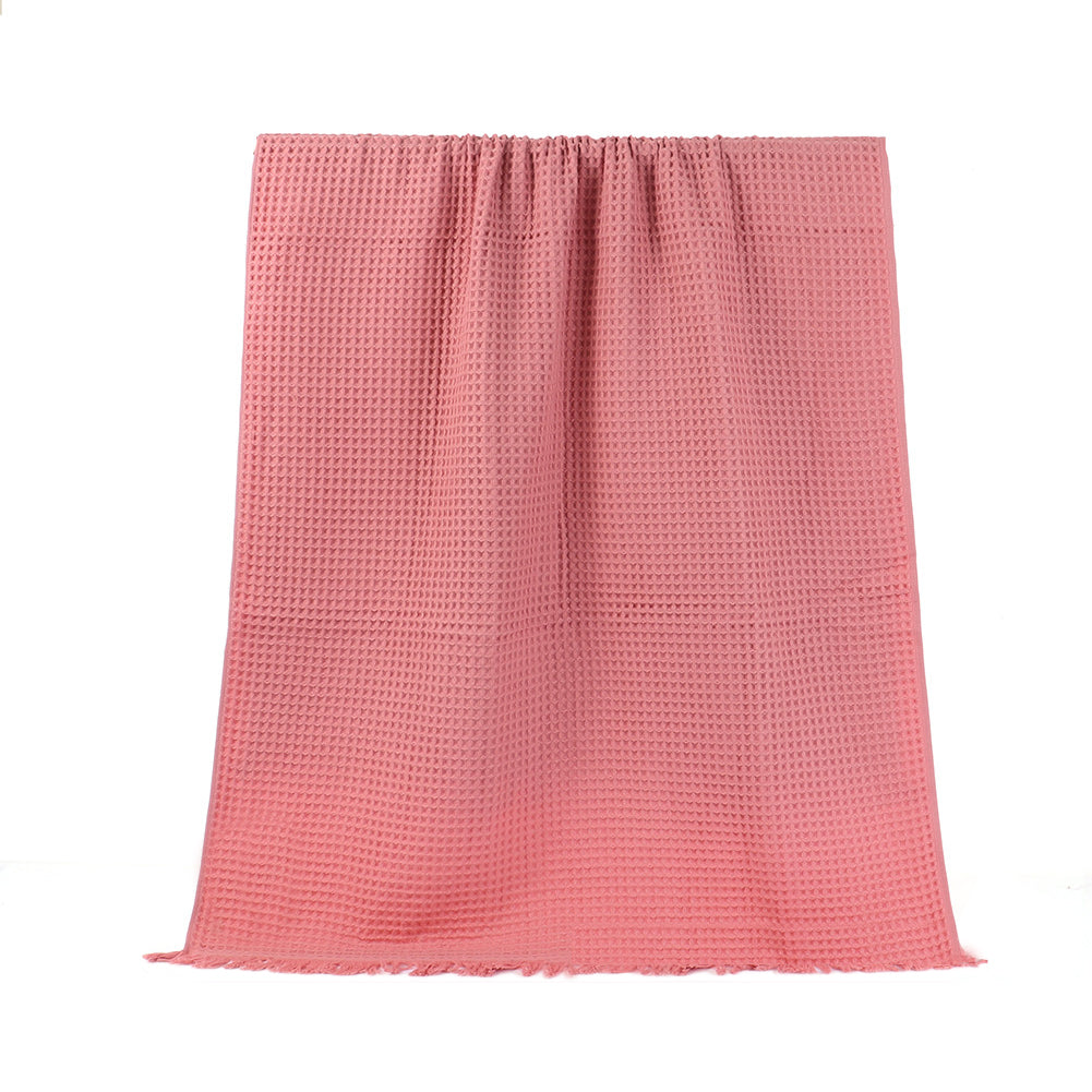 A Class 1/2/6 pcs 6 Color 40s combed cotton waffle bath towel with tassels FT