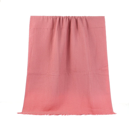 A Class 1/2/6 pcs 6 Color 40s combed cotton waffle bath towel with tassels FT