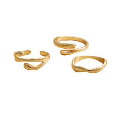 Irregular Water Drop Ring Suit 3-piece Set Women's Fashion Creative