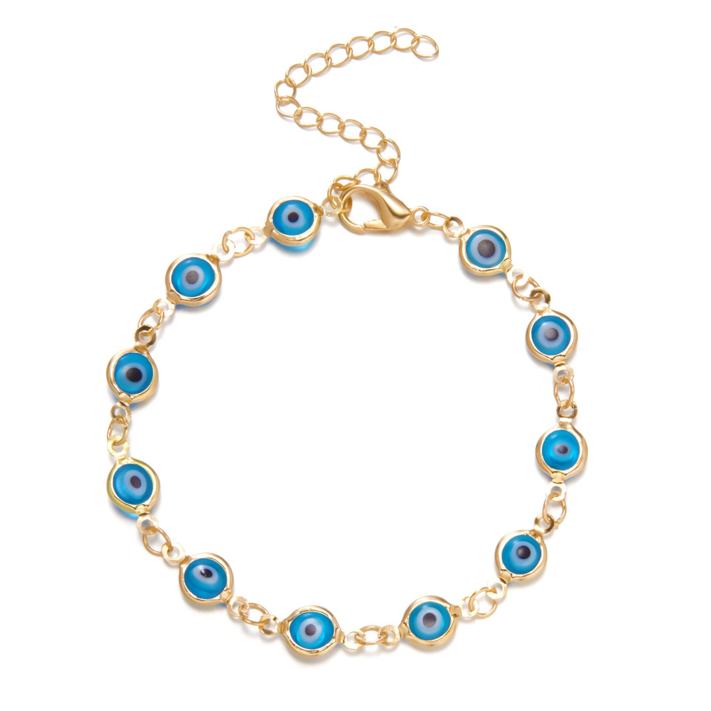Adjustable Retro Colorful Oil Necklace Eye Bracelet