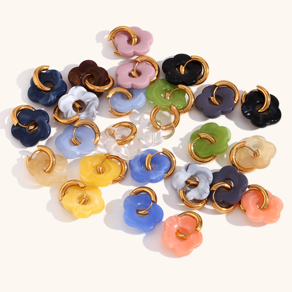 Colorful Flowers Ear Ring Minimalism Earrings Ornament
