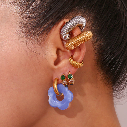 Colorful Flowers Ear Ring Minimalism Earrings Ornament