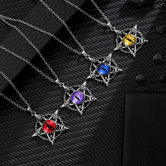 Trendy Retro Five-pointed Star Pendant Alloy Punk Independent Packaging Pendant