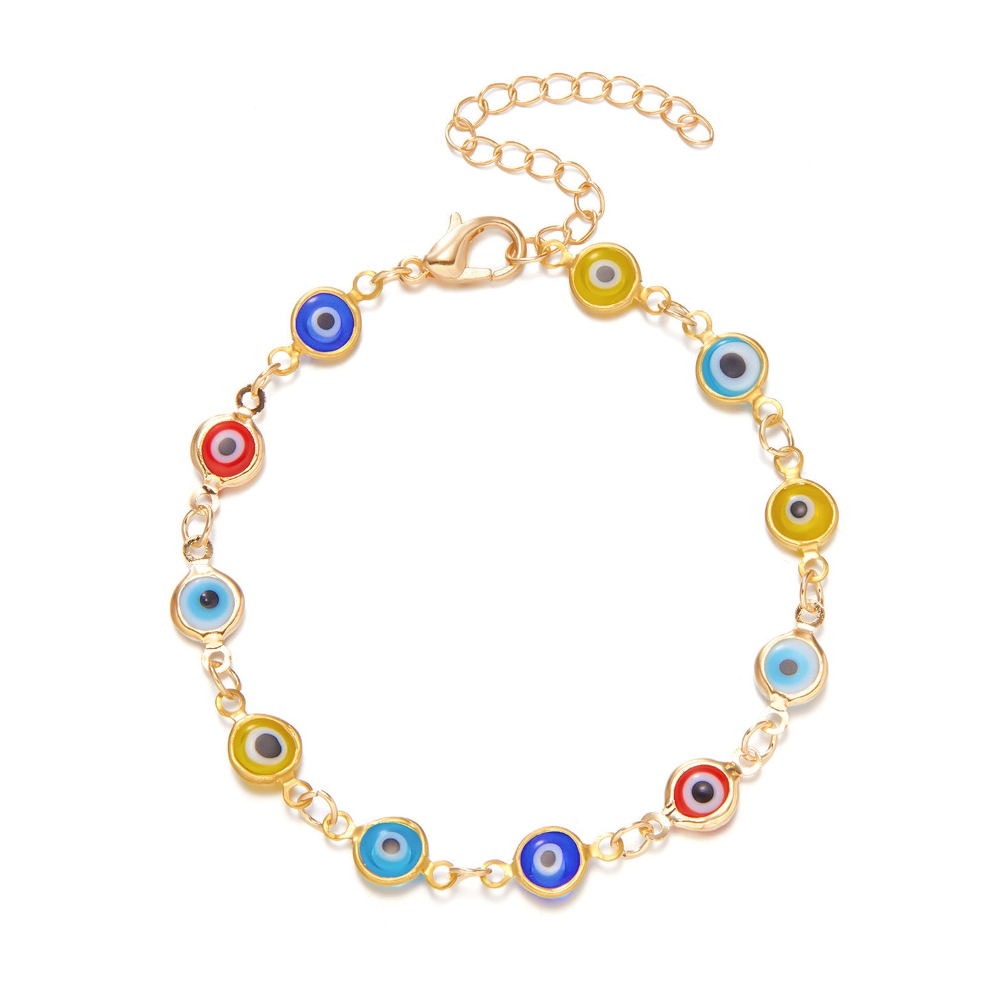 Adjustable Retro Colorful Oil Necklace Eye Bracelet