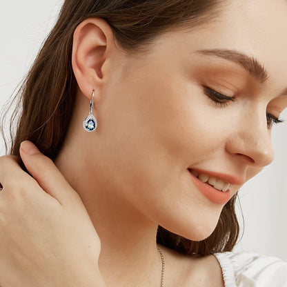 Colored Water Drop Stone Fashionable Earrings