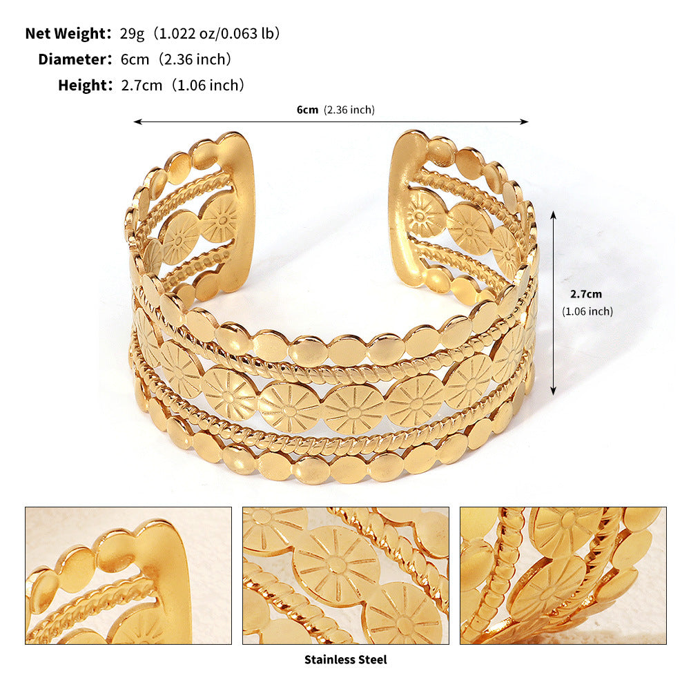 New Stainless Steel Bracelet Light Luxury 18k Geometric