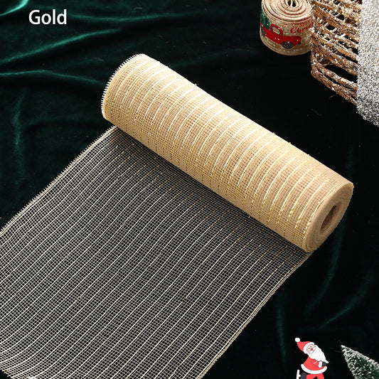 Gold And Silver Mesh Christmas Tree Glitter Mesh Roll Decoration Wedding
