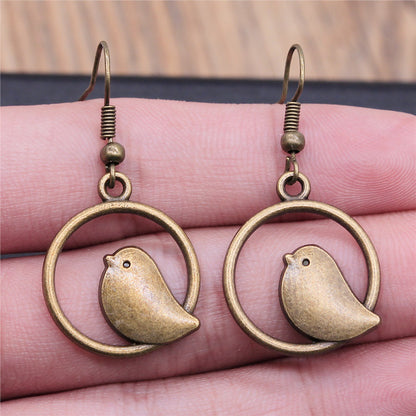 Retro Simple Handmade Ornament Bird Earrings Eardrops