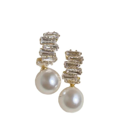Refined Zircon Pearl High-end Elegant Vintage Earrings
