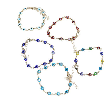 Adjustable Retro Colorful Oil Necklace Eye Bracelet
