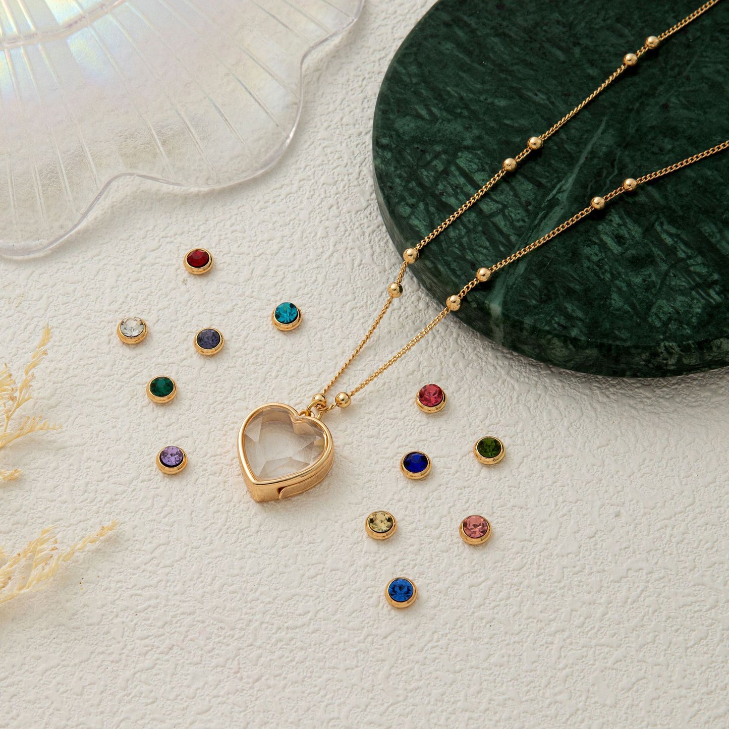 Love Glass Box Diy Necklace 12th Birthday Stone Pendant