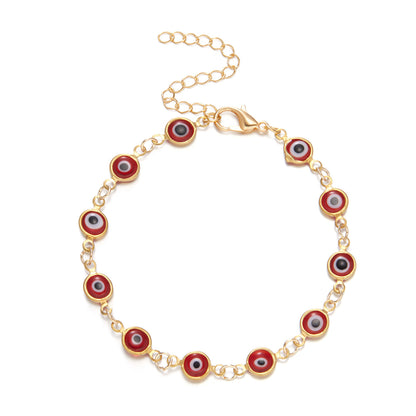 Adjustable Retro Colorful Oil Necklace Eye Bracelet