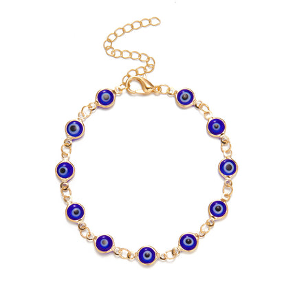 Adjustable Retro Colorful Oil Necklace Eye Bracelet