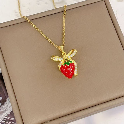 Strawberry Necklace Women's Red Wild High Sense Ornament