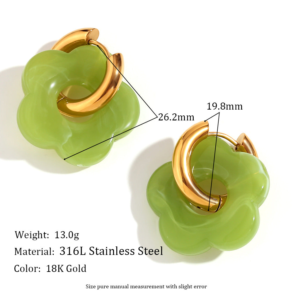 Colorful Flowers Ear Ring Minimalism Earrings Ornament
