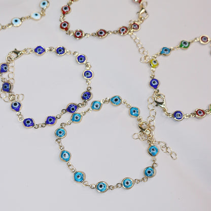 Adjustable Retro Colorful Oil Necklace Eye Bracelet