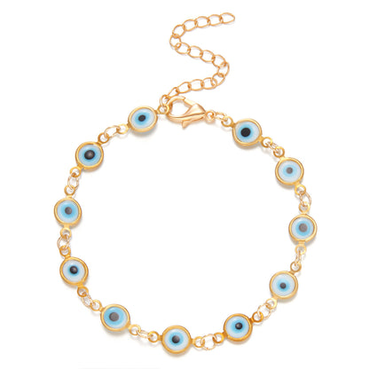 Adjustable Retro Colorful Oil Necklace Eye Bracelet