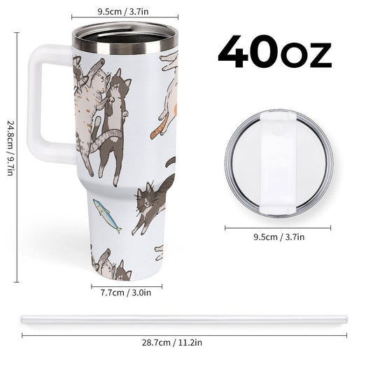 POD US Local Tumbler 40 oz Large Capacity Car Cup Cat 07