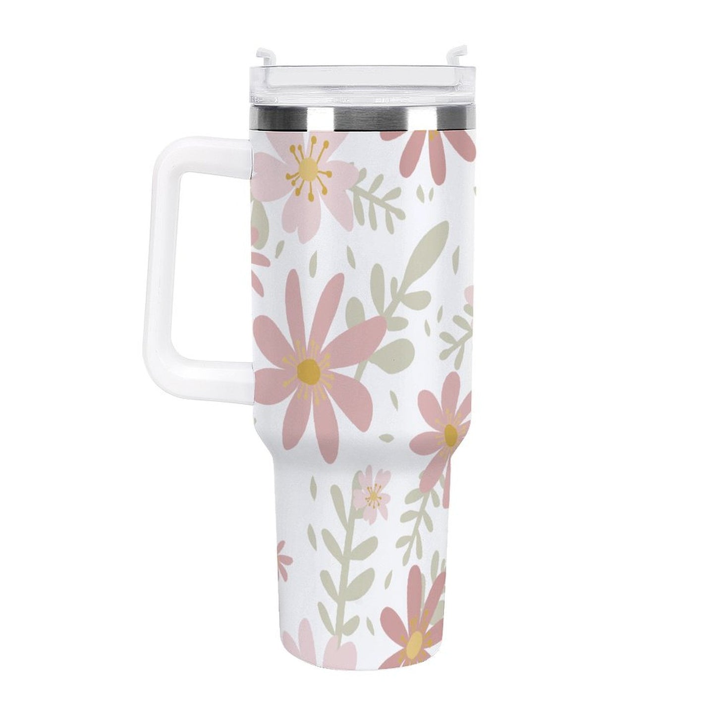PHDT00110 POD US Local Tumbler 40 oz Large Capacity Car Cup Pink, Flower