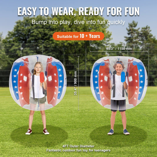 US Local VEVOR Inflatable Bumper Balls 2-Pack 4FT 1.2M PVC Sumo Zorb Balls For Kid & Teen
