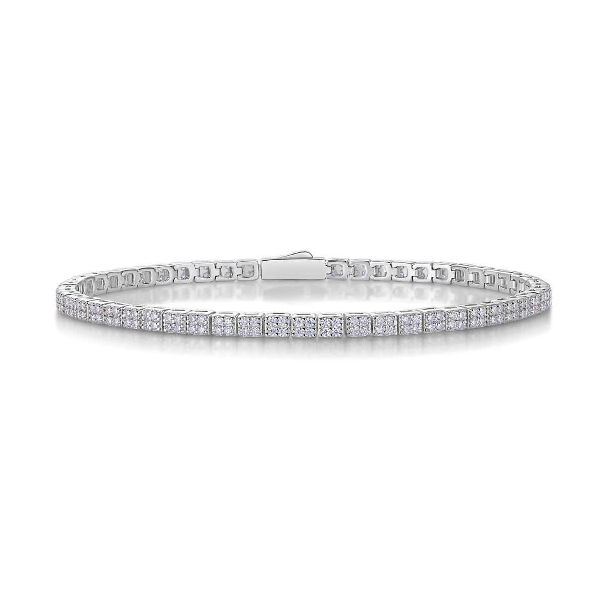 Piano Poet Luxurious Fashion Set Mosan Diamond S925 Silver Bracelet Rivaling Natural Diamonds