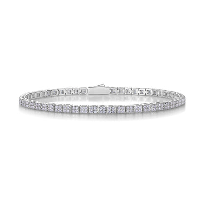Piano Poet Luxurious Fashion Set Mosan Diamond S925 Silver Bracelet Rivaling Natural Diamonds