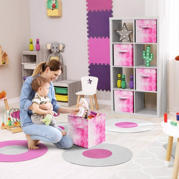 Colorful Foldable Storage Box, 6 Packs Of Foldable Storage Box With Handle