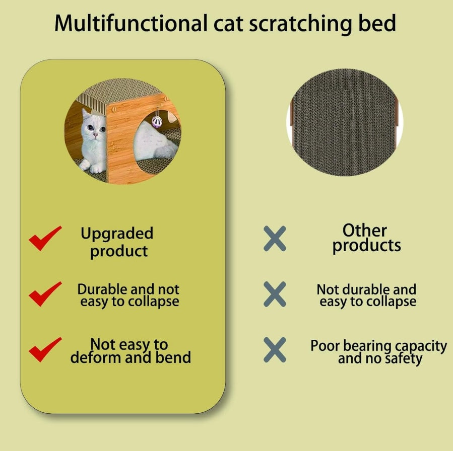 US Local MUlti-Hole Fun Cat Tunnel With Scratching Board And Game Pom Pom Cat Tunnel House, Interactive Cat Scratching House, Self-improvement Drilling Hole Teaser, Must-have For Multi-Cat Families