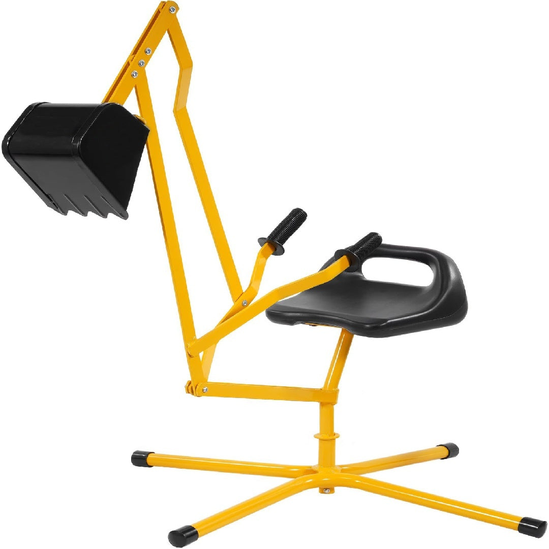 US Local Only Supports Self Pickup Kids Excavator Ride On Toys, Beach Toys Outdoor Sandbox Toy Excavator, Steel Excavator Crane Rotates 360 Degrees With Stable Base- Yellow