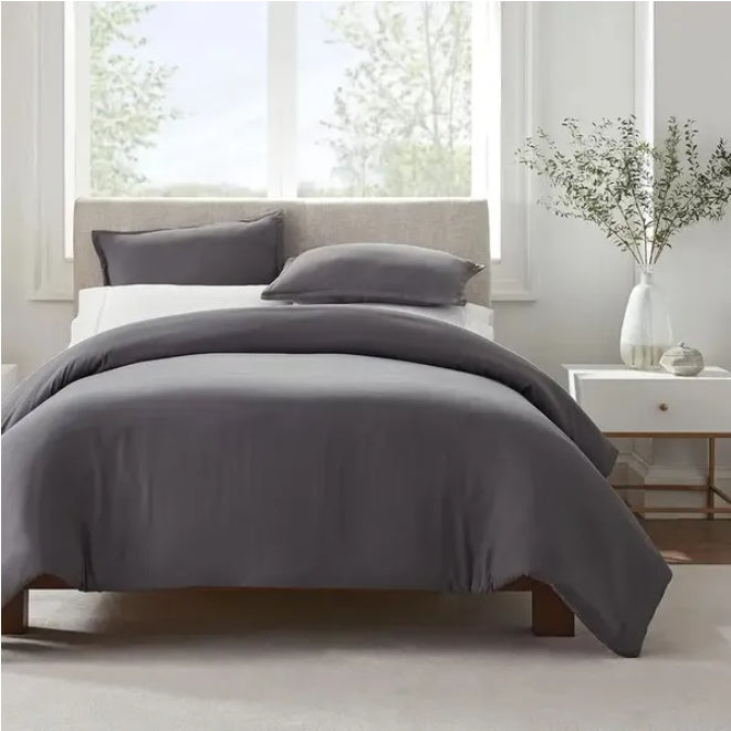 US Local Serta Simply Clean Solid Duvet Cover Twin