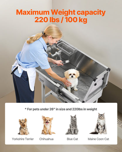 US Local 34 Dog Grooming Bath Tub Stainless Steel W Stairs Faucet Showerhead
