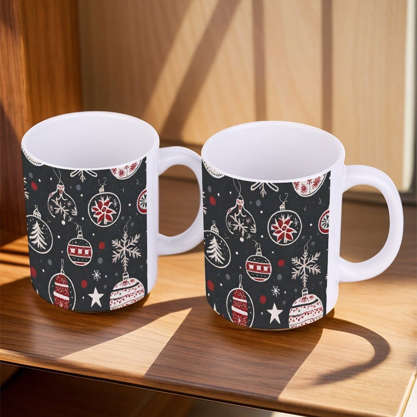 POD US Local White mug with full print, Christmas, Lights 0098