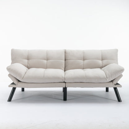 US Local Cream Convertible Folding Modern Sofa Bed