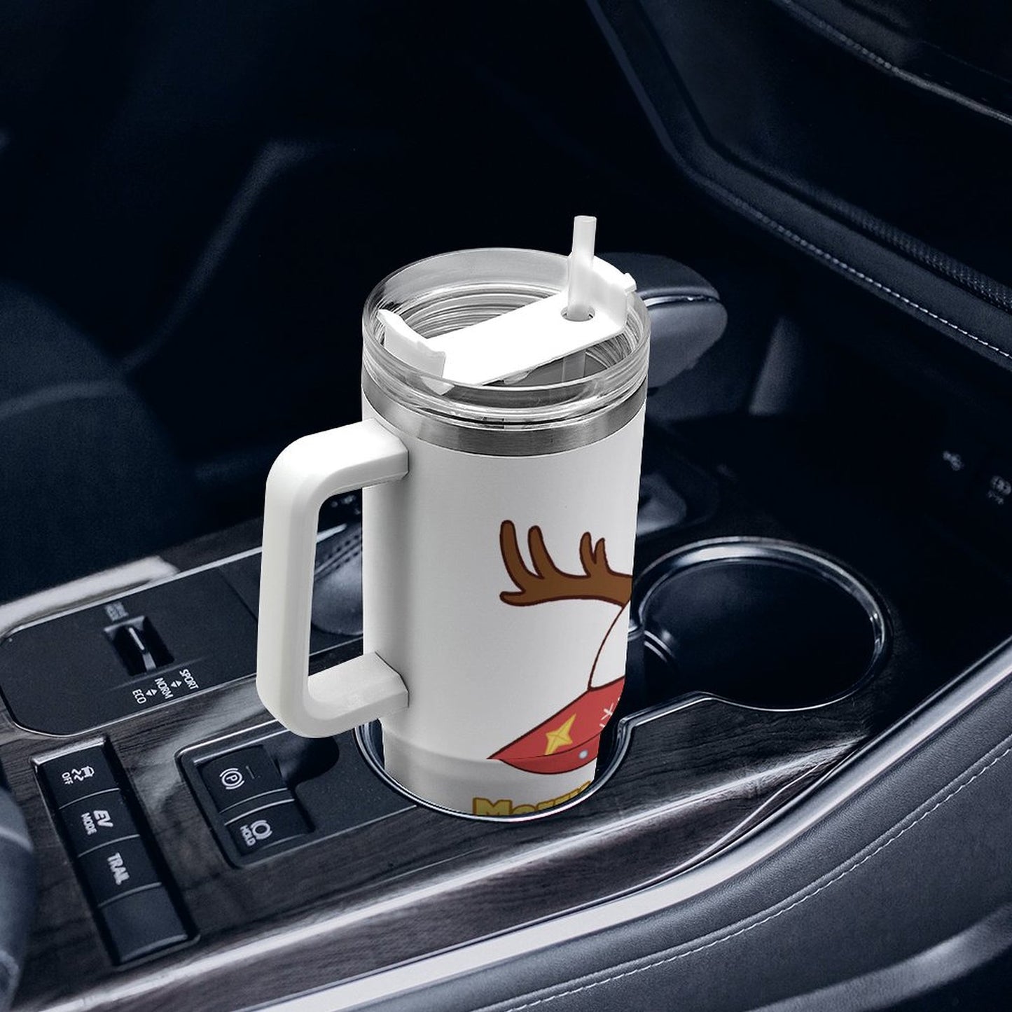 PHDT00308 POD US Local Tumbler 40 oz Large Capacity Car Cup Christmas Santa Claus UFO