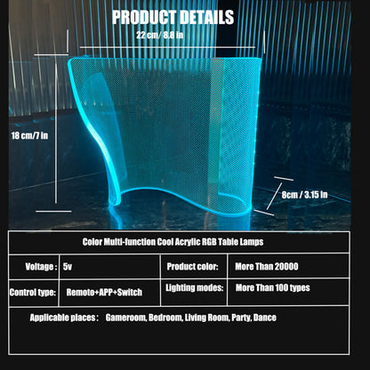 US Local Modern Curved RGB Table Lamp For Bedrooms & Desks - Futuristic Mood Lighting For Game Rooms